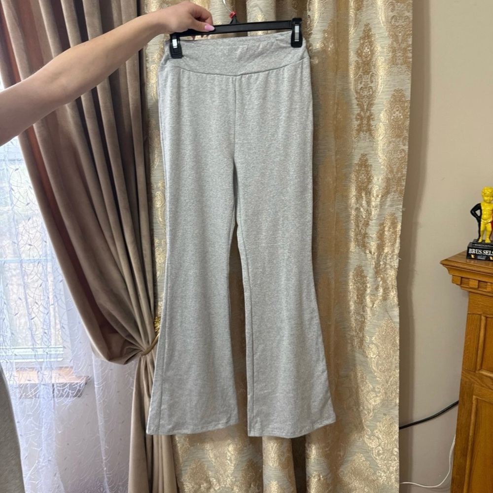 SHEIN Light Gray Flare Pants, very soft, never worn